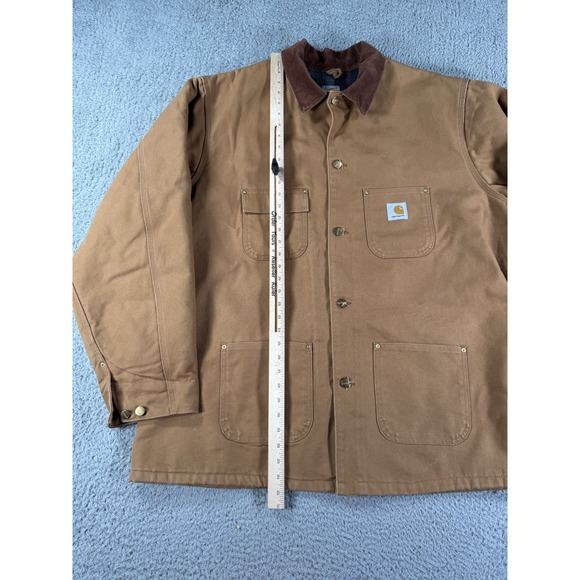Carhartt Chore Coat Jacket Mens 2XL Tall Brown Blanket Lined Canvas Workwear - Picture 10 of 13